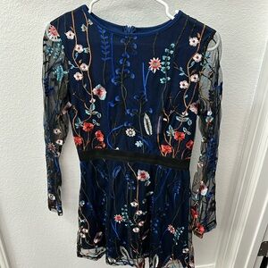 Blue Lace Flower Dress